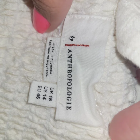 ANTHROPOLOGIE SIZE 14 Elegant White Jumpsuit. USED GOOD CONDITION. - Picture 12 of 15